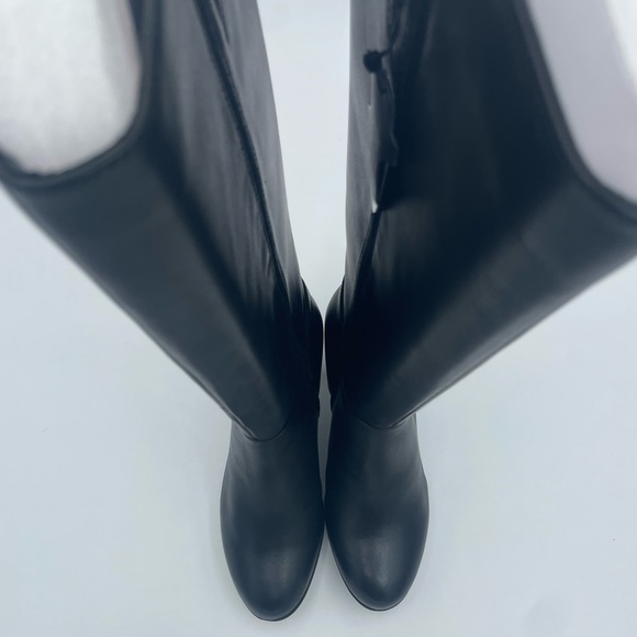 Giani Bernini Adonnys Leather Zipper Memory-Foam Wide-Calf  Black Riding Boots - Picture 11 of 15